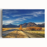Large black and white photo of Canterbury, New Zealand on stretched canvas, ideal for kitchen wall art.