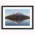 Abstract art print of Taranaki in New Zealand, featuring colorful, textured strokes on a large framed canvas.