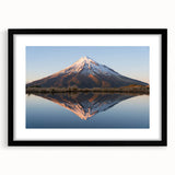 Abstract art print of Taranaki in New Zealand, featuring colorful, textured strokes on a large framed canvas.