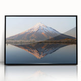 Large abstract wall art of Taranaki in New Zealand, depicted in vibrant colors on a framed acrylic.