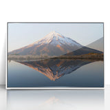 Modern art wall decor depicting Taranaki, New Zealand scenery in pastel shades on a framed acrylic print.