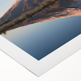 Art deco poster of Taranaki, New Zealand in pastel shades on rolled canvas, suitable for dining room wall art.