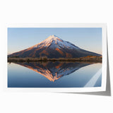 Extra large rolled print of Taranaki, New Zealand, featuring vibrant green landscapes, ideal for dining room wall art.