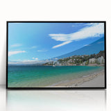 Large abstract wall art of Wellington, New Zealand, in muted earth tones on a framed acrylic.