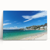 Black and white photograph of Wellington, New Zealand on stretched canvas, ideal for kitchen wall art or bedroom decor.