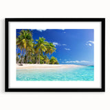 Extra large abstract art print featuring vibrant oceanic hues on a textured canvas, framed in black.