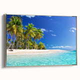 Framed canvas featuring a vintage landscape painting with colorful elements set against a black background.