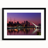 Extra large abstract art print featuring a colorful, textured depiction of Buenos Aires scenery on a framed canvas.