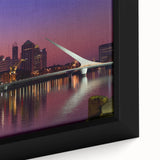 Extra large framed canvas featuring a textured, colorful depiction of a Buenos Aires street scene.