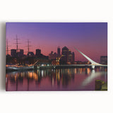 Black and white stretched canvas of Buenos Aires cityscape, ideal for kitchen wall art.