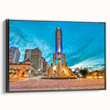 Black and white framed canvas depicting an Argentine landscape, ideal for bedroom wall decor.