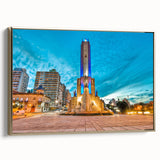 Framed canvas featuring a vintage-style landscape painting of an Argentine scenery, ideal for bedroom wall art.