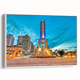 Vintage poster art of an Argentinian landscape, featuring colorful elements on extra large framed canvas.