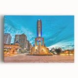 Black and white panoramic photo of Argentine landscape on stretched canvas, suitable for kitchen wall art.