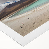 Art deco poster featuring a vibrant scene of the Bolivian landscape on a rolled canvas, suitable for dining room decor.