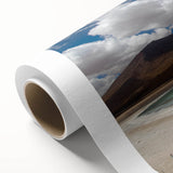 Art deco poster of a scenic Bolivian landscape in pastel shades on rolled canvas, ideal for nursery wall art.