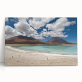 Black and white photograph of Bolivian landscape on stretched canvas, ideal for kitchen wall art or bedroom decor.