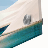 Large abstract wall art depicting a Brazilian landscape in vibrant colors on acrylic glass, ideal for dining room art.