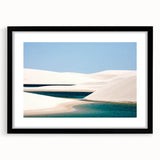 Extra large framed abstract art print depicting a vibrant, colorful Brazilian landscape on textured canvas.