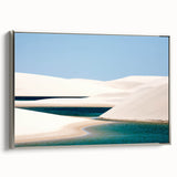 Framed canvas depicting a vintage-style Brazilian landscape in vibrant colors, ideal for living room decor.