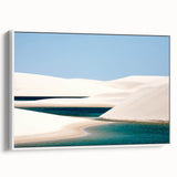 Vintage poster art of a Brazilian landscape on a framed canvas, featuring vibrant colors, ideal for living room decor.