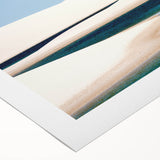 Art deco poster of a Brazilian landscape, featuring muted green and yellow tones on rolled canvas.