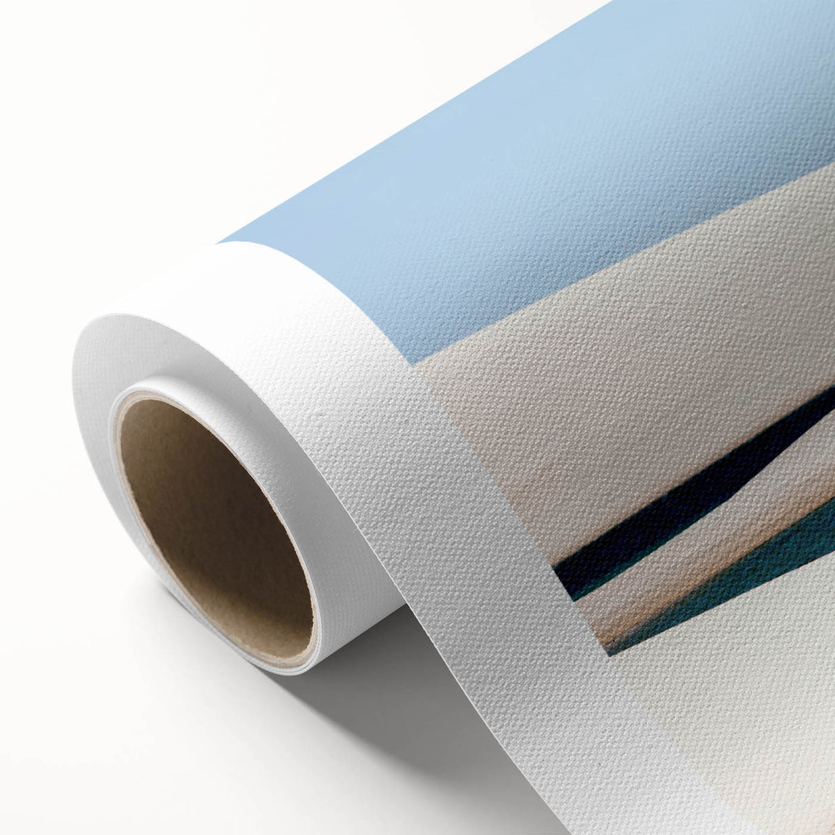 Art deco poster of a scenic Brazilian landscape in soft pastel colors, rolled canvas, ideal for nursery wall art.