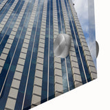 Large abstract wall art depicting Santiago, Chile in muted earth tones on acrylic glass, suitable for dining room ambiance.