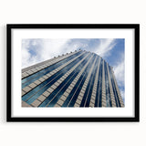 Extra large wall art featuring an abstract depiction of Santiago, Chile in vibrant, textured colors on a black framed canvas.