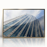 Framed acrylic print of Santiago, Chile skyline in muted earth tones, ideal for modern art wall decor.