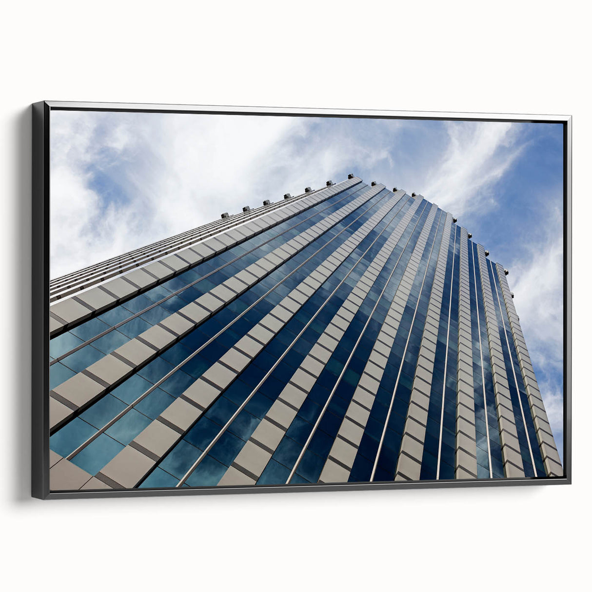 Black and white framed canvas of Santiago, Chile landscape in vintage poster style, suitable for bedroom decor.