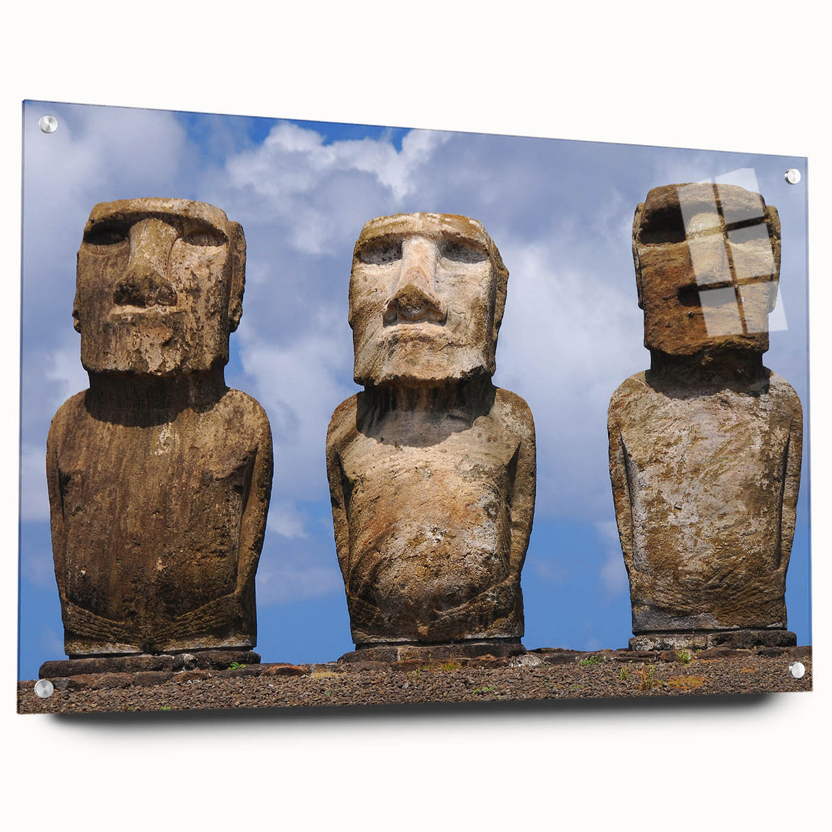 Acrylic print of a large abstract depiction of a South American landscape, with vibrant earth tones.