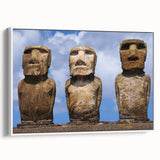 Vintage poster art of a Chilean landscape on framed canvas, featuring vibrant colors and black accents.