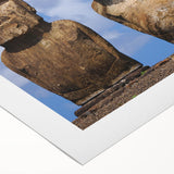 Art deco poster of a Chilean landscape in muted earth tones on rolled canvas, suitable for dining room decor.