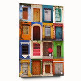 Acrylic print of a large abstract depiction of a South American scenery in vibrant earth tones.