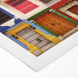 Art deco poster of a Colombian landscape in muted earth tones on rolled canvas, suitable for dining room decor.