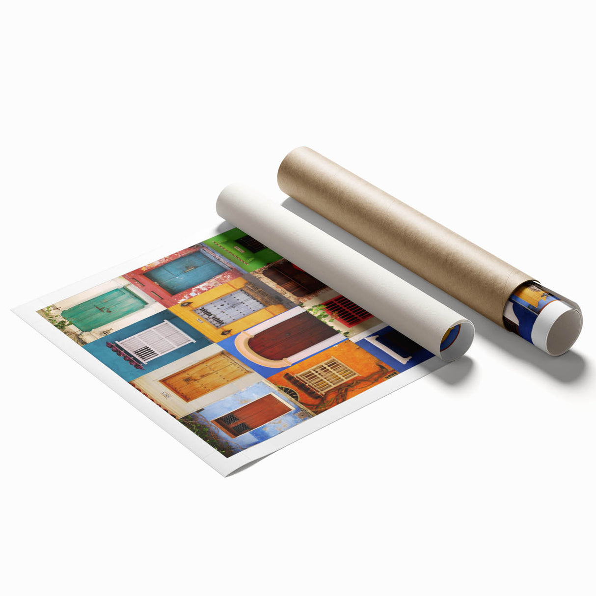 Extra large rolled print of a vibrant Colombian landscape with lush florals, ideal for classy bathroom wall art.