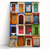 Black and white stretched canvas featuring a panoramic view of a Colombian landscape.