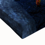 Black and white landscape art of the Galapagos Islands on stretched canvas, ideal for bedroom decor.