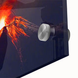 Acrylic print of a large abstract wall art depicting South American scenery in mid-century modernist style.