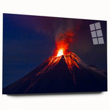 Large abstract wall art of Ecuadorian scenery in vibrant green and blue tones, acrylic glass.