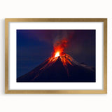 Extra large abstract art print of South American scenery in textured gold frame, ideal for living room decor.