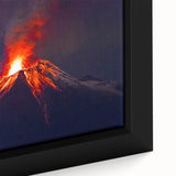 Framed canvas of a textured, colorful Ecuadorian landscape in black, ideal for living room decor.