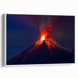 Vintage poster art of a colorful Ecuadorian landscape on a framed canvas, ideal for extra large living room wall decor.