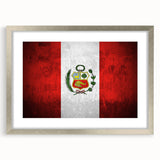 Textured abstract art print of a South American scenery in silver frame, ideal for bedroom art.