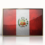 Acrylic print of a South American landscape in Peru, featuring earth tones and gold accents.