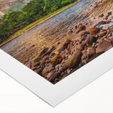 Art deco poster featuring a serene Venezuelan landscape in muted green and blue tones on rolled canvas.