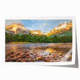 Extra large rolled print of a Venezuelan landscape featuring lush greenery and a waterfall, ideal for art wall dining room.