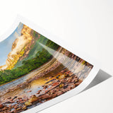 Extra large rolled print featuring line art flowers in soft pastel colors, ideal for large living room wall art.