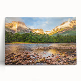 Black and white photograph of a Venezuelan landscape on stretched canvas, ideal for kitchen wall art.